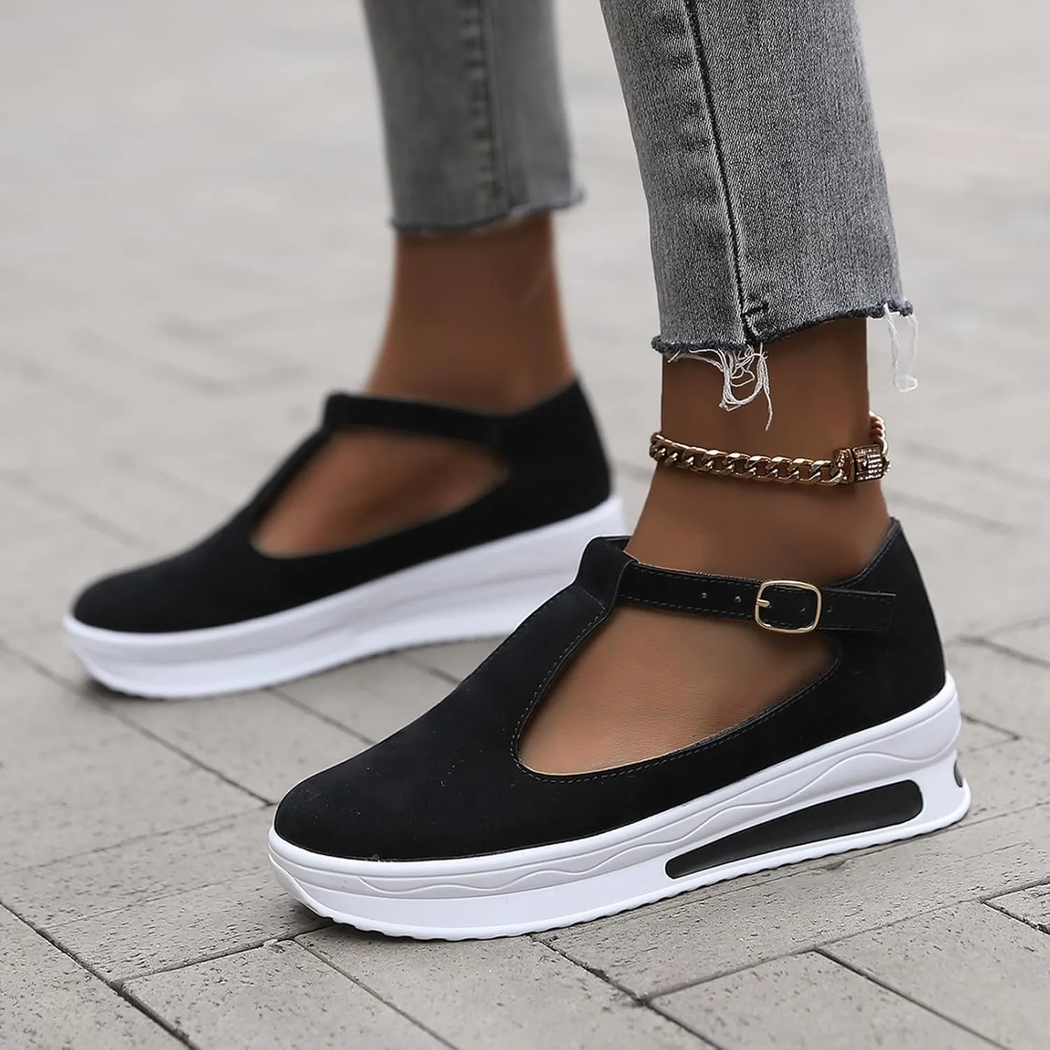 Womens Espadrille Wedges Flat Sandals Ankle Flock or Hollow Strappy Closed Toe Casual Outdoor Buckle Strap 2025 Dressy Espadrilles Comfortable Anti Slip Summer Orthopedic Platform on Shoes