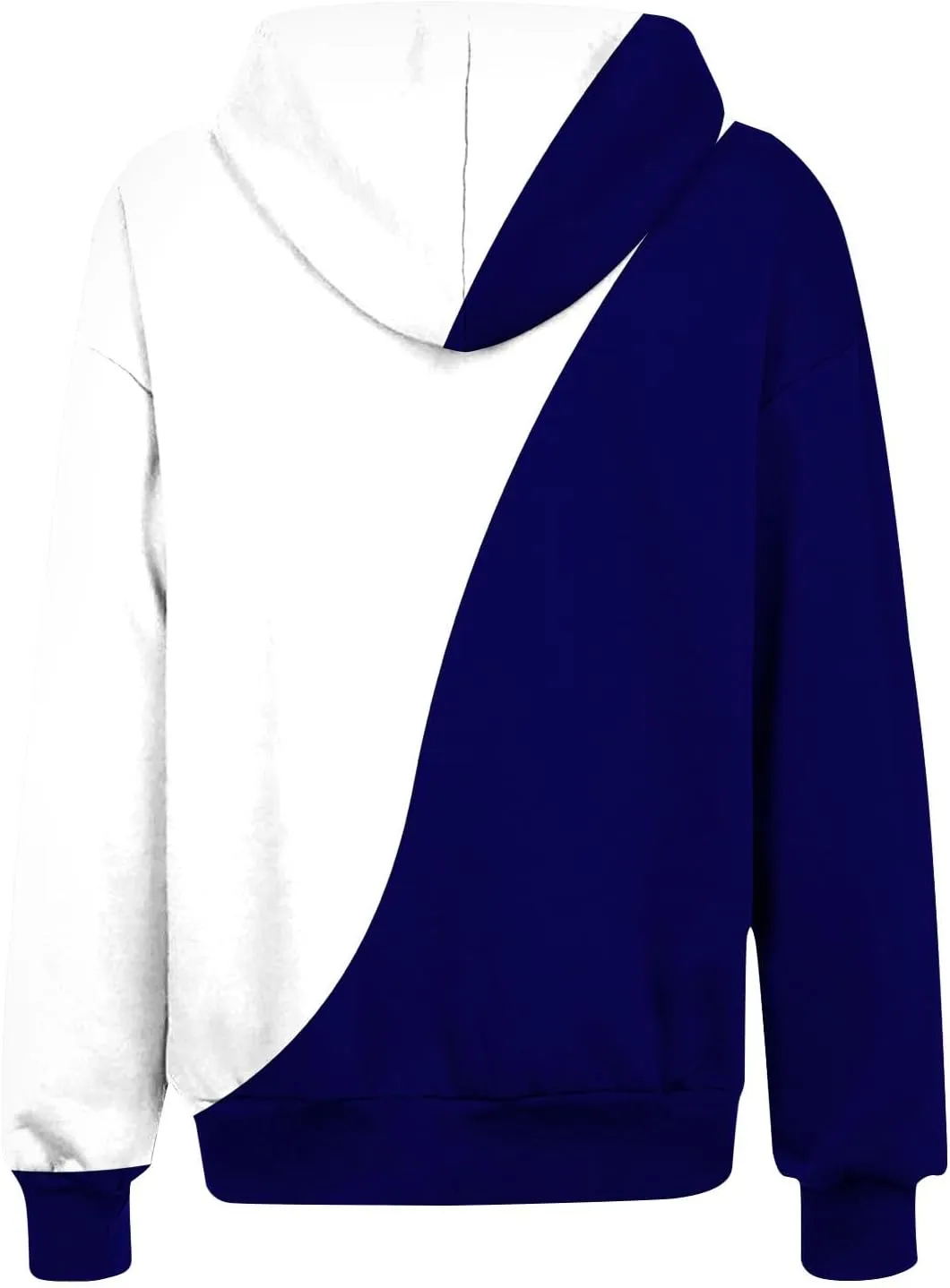 Womens Fall Jacket Casual Patchwork Color Open Front Hoodies Long Sleeve Zipper Winter Coats Outerwear with Pockets