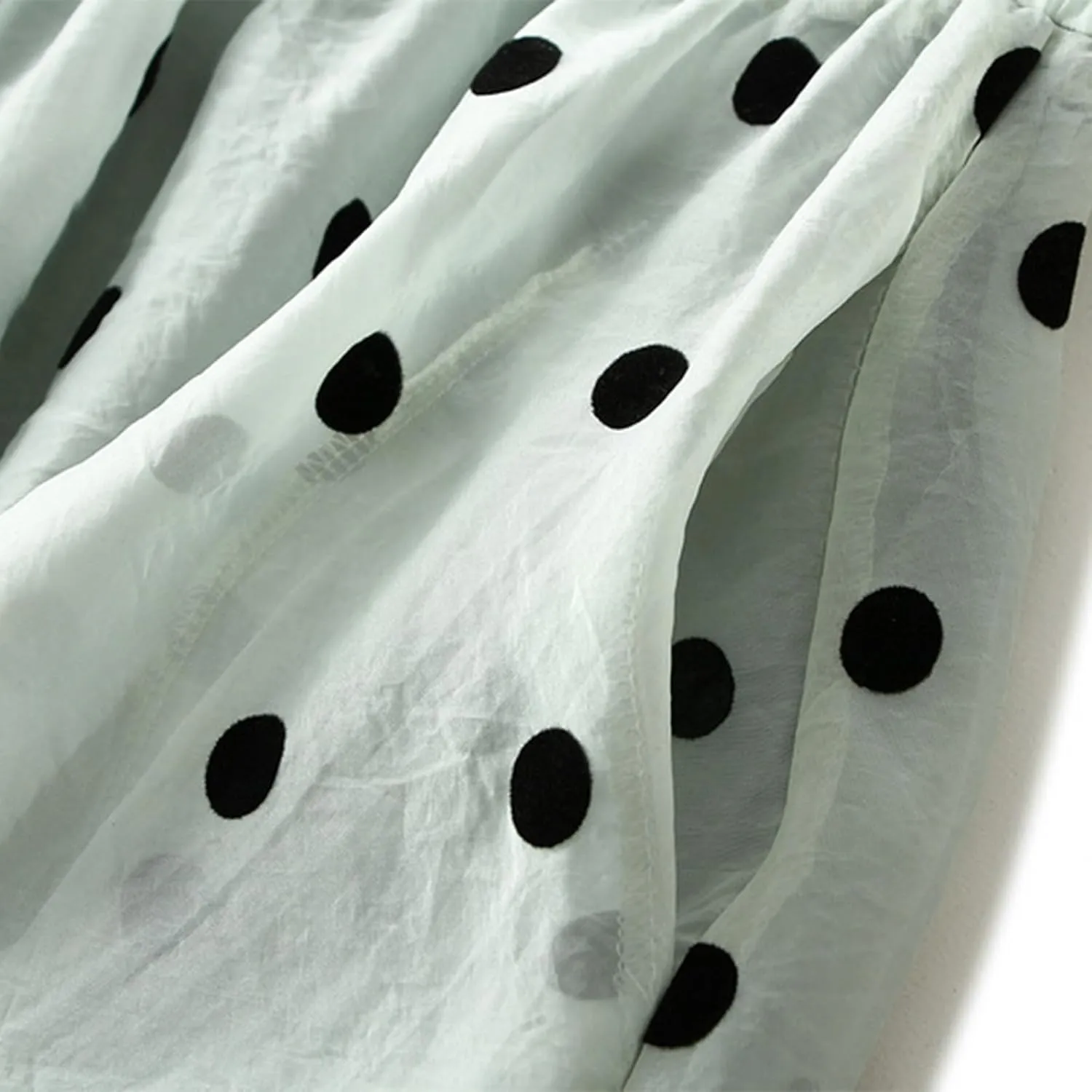 Womens Gauze Skirts Polka Dot Print A Line Swing Midi Skirt Summer Casual Boho Beach Skirts Resort Wear