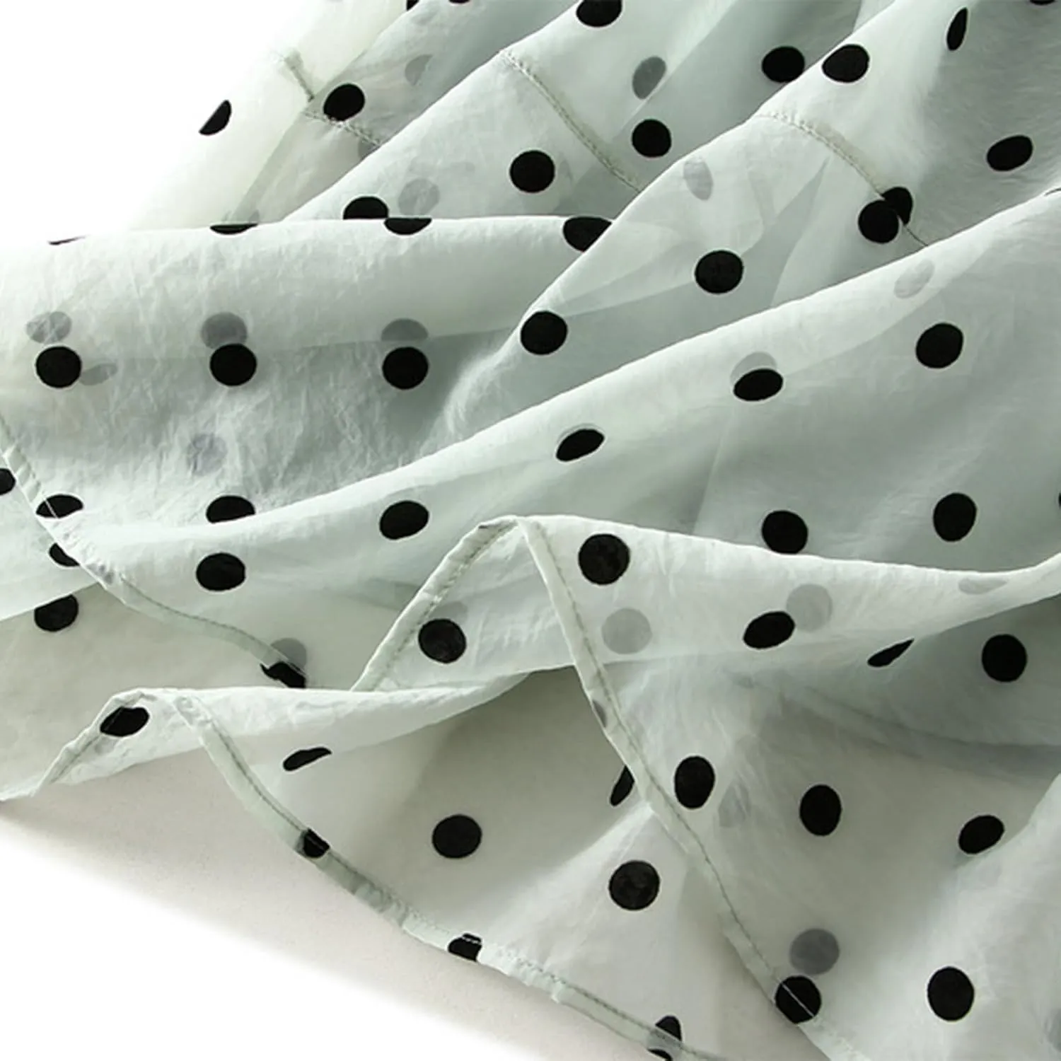 Womens Gauze Skirts Polka Dot Print A Line Swing Midi Skirt Summer Casual Boho Beach Skirts Resort Wear