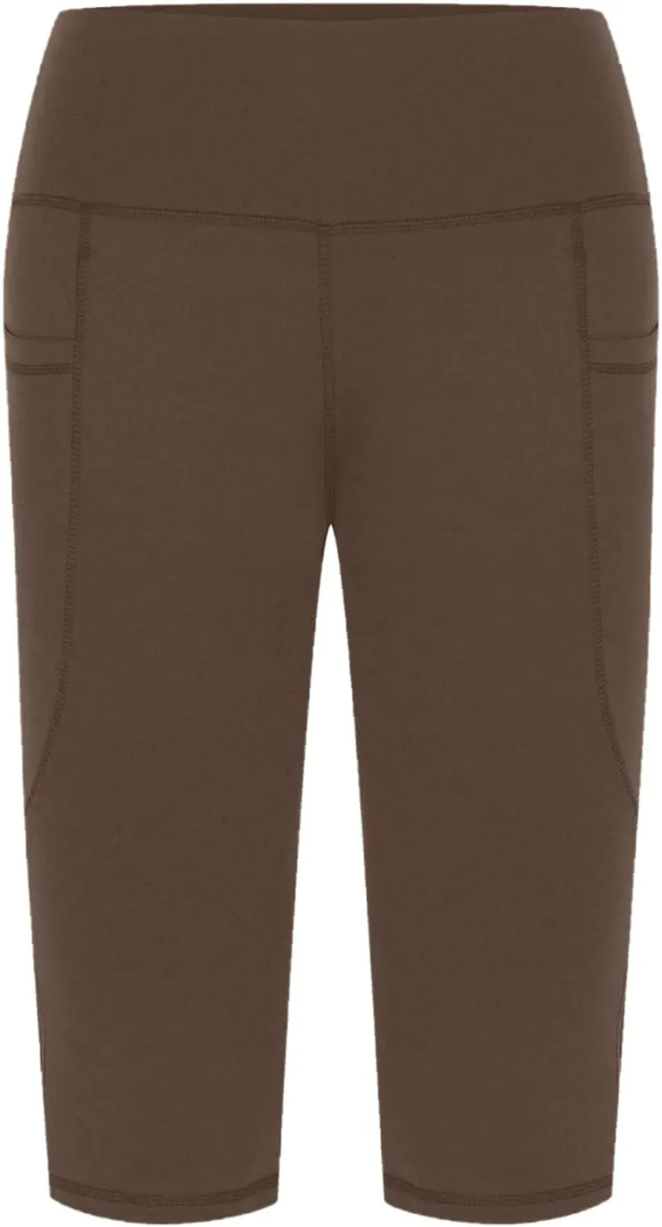 Women's Knee Length Leggings Ladies High Waisted Yoga Pants Summer Stretch Shorts Capris Trousers Cropped Pants