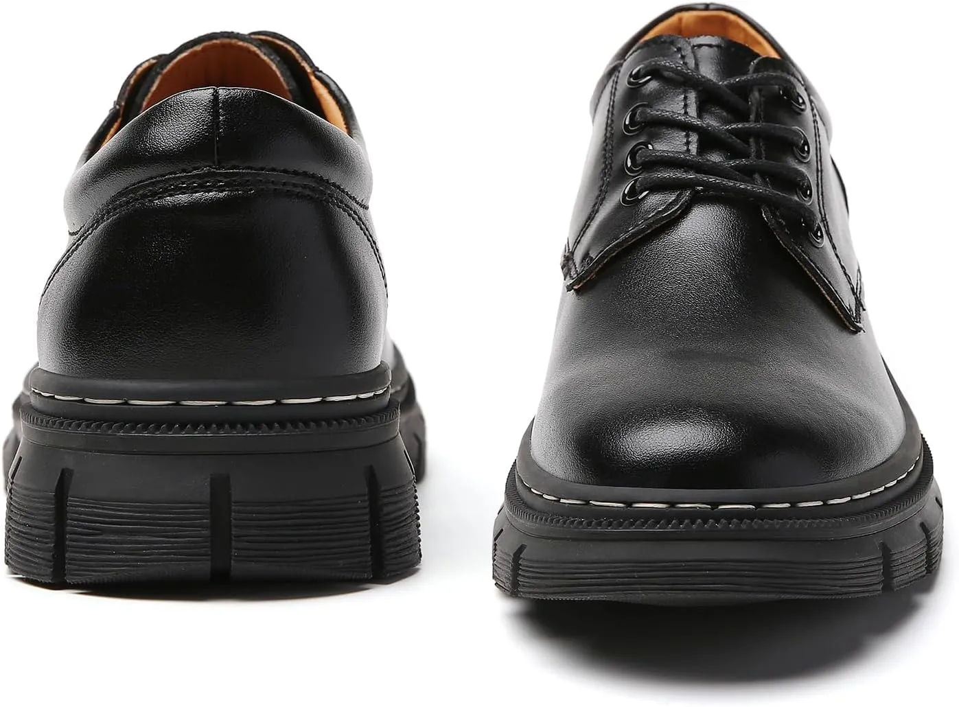 Womens Oxford Shoes Platform Classic Leather Non Slip Dressy Shoes Chunky Comfortable Business Shoes for Work Casual Office