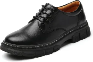 Womens Oxford Shoes Platform Classic Leather Non Slip Dressy Shoes Chunky Comfortable Business Shoes for Work Casual Office