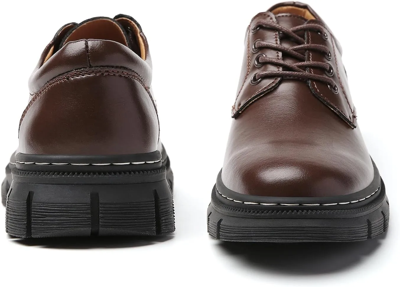 Womens Oxford Shoes Platform Classic Leather Non Slip Dressy Shoes Chunky Comfortable Business Shoes for Work Casual Office