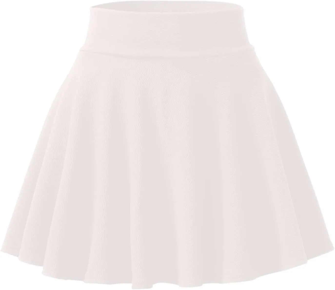 Women's Pleated Mini Skirt High Waisted Elastic Fashion Casual Skorts Flowy Basic Stretchy Flared A-line Skirt Inner Shorts