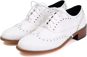 Women's Retro Flat Shoes Comfortable Casual Thick Heel Slip On Loafers for Spring Summer Outfits with Jeans Skirts