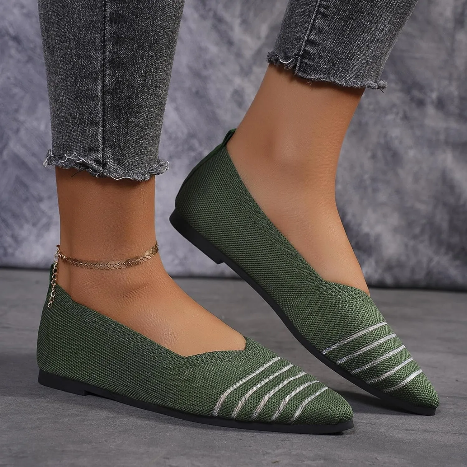 Women's Retro Flat Shoes Flying Weave Round Head Shallow Mouth One Foot Stirrup Single Shoes Work Single Shoes