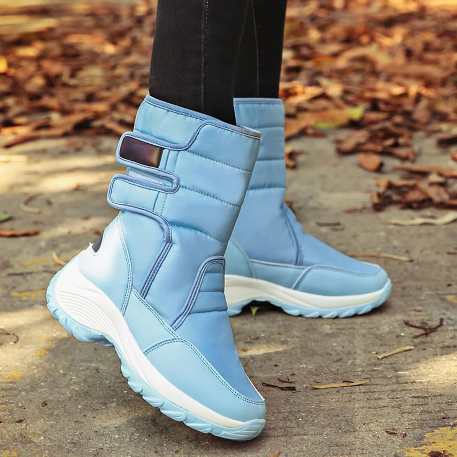 Womens Snow Boots Waterproof Anti-slip Winter Boots Classic Fur Lined Booties Casual Slip on Ankle Boots Comfortable Winter Shoes Trekking Shoes