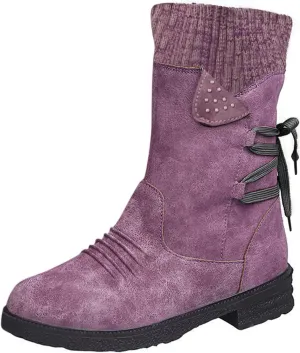 Womens Snow Boots Waterproof Winter Boots Anti-slip Fully Fur Booties Lightweight Slip on Ankle Boots Comfortable Winter Shoes Trekking Shoes