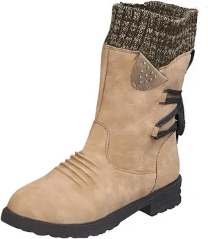 Womens Snow Boots Waterproof Winter Boots Anti-slip Fully Fur Booties Lightweight Slip on Ankle Boots Comfortable Winter Shoes Trekking Shoes