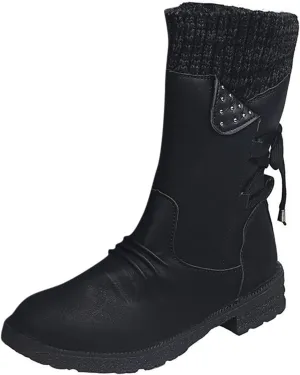 Womens Snow Boots Waterproof Winter Boots Anti-slip Fully Fur Booties Lightweight Slip on Ankle Boots Comfortable Winter Shoes Trekking Shoes