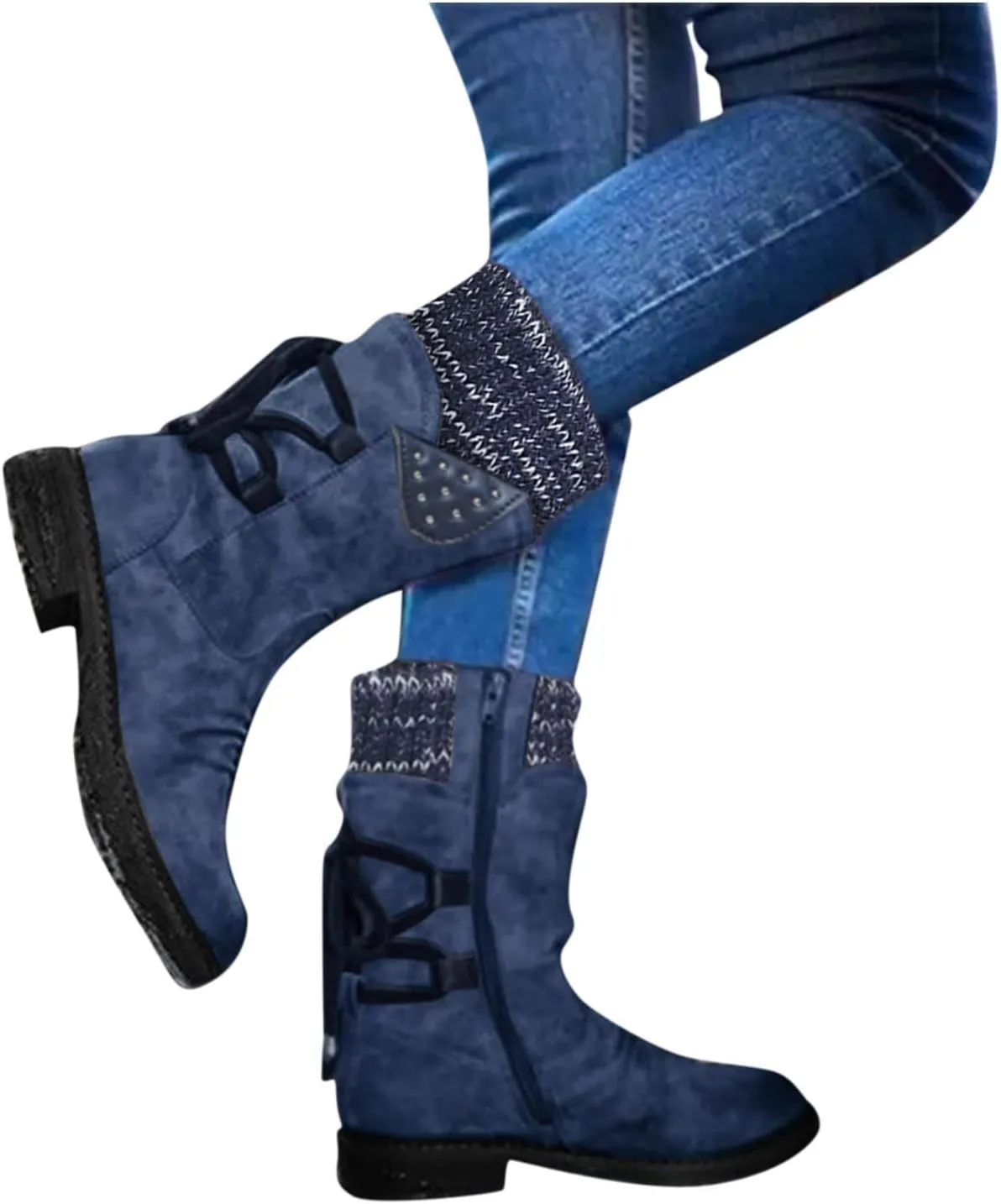 Womens Snow Boots Waterproof Winter Boots Anti-slip Fully Fur Booties Lightweight Slip on Ankle Boots Comfortable Winter Shoes Trekking Shoes