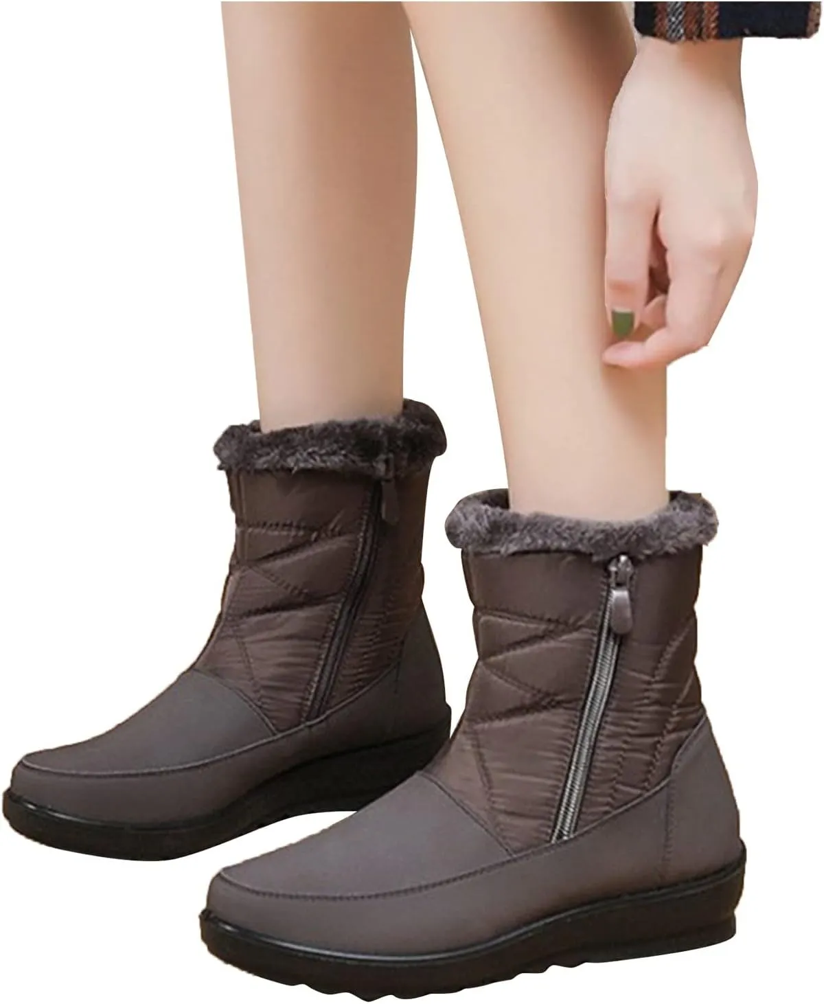 Women's Snow Boots Waterproof Winter Boots Non Slip Fur Lined Booties Winter Warm Outdoor Ankle Boots Outdoor Sneakers Winter Shoes