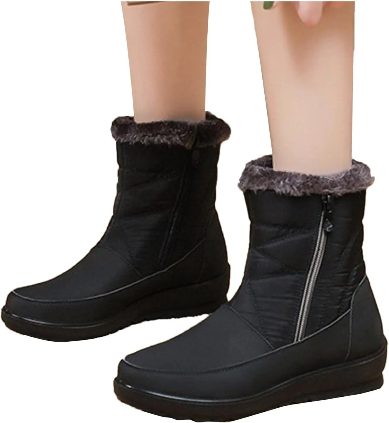 Women's Snow Boots Waterproof Winter Boots Non Slip Fur Lined Booties Winter Warm Outdoor Ankle Boots Outdoor Sneakers Winter Shoes