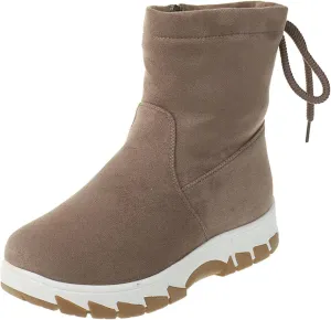 Womens Snow Boots Waterproof Winter Boots Non-slip Warm Fur Booties Lightweight Slip on Ankle Boots Outdoor Sneakers Winter Shoes