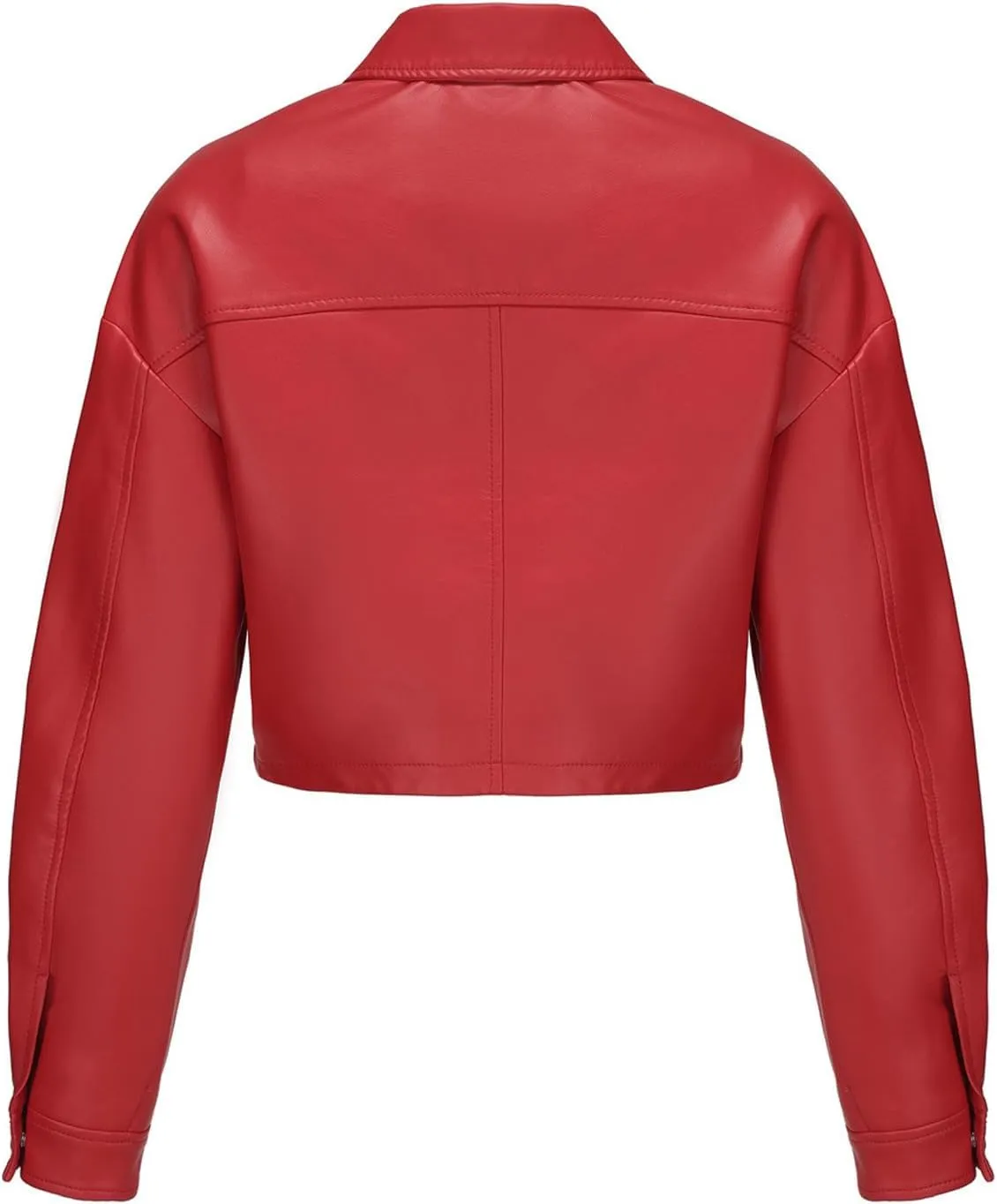 Women's Solid Color Casual Long Sleeved Single Breasted Short Lapel Leather Jacket Jacket Jacket Womens Vest Coat