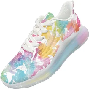 Women's Walking Shoes Cushion Comfortable Running Tennis Shoes Non-Slip Workout Gym Sports Athletic Breathable Sneakers Dolphin Tie Dye Print