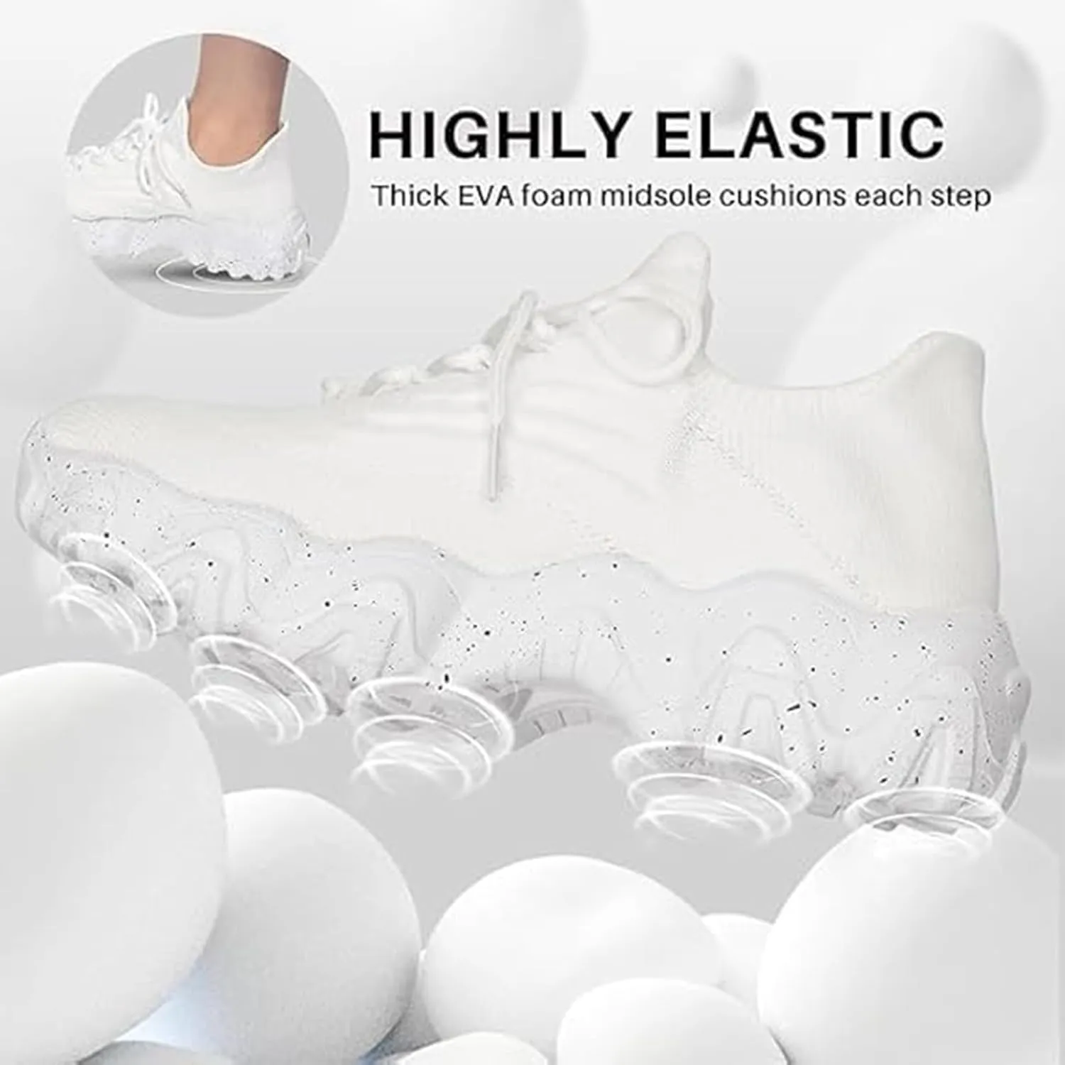 Women's Walking Shoes Non Slip Running Sneakers Comfortable Casual Platform Loafers Lightweight Mesh Breathable Slip On Air Cushion Tennis Gym Work Athletic Sneakers for Men Women