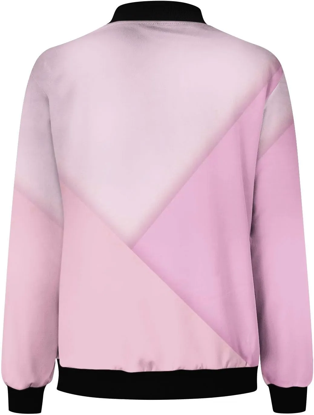 Women's Winter Coats Trendy Color Block Zipper Jackets Long Sleeve Casual Fit Coat with Pockets Outerwear