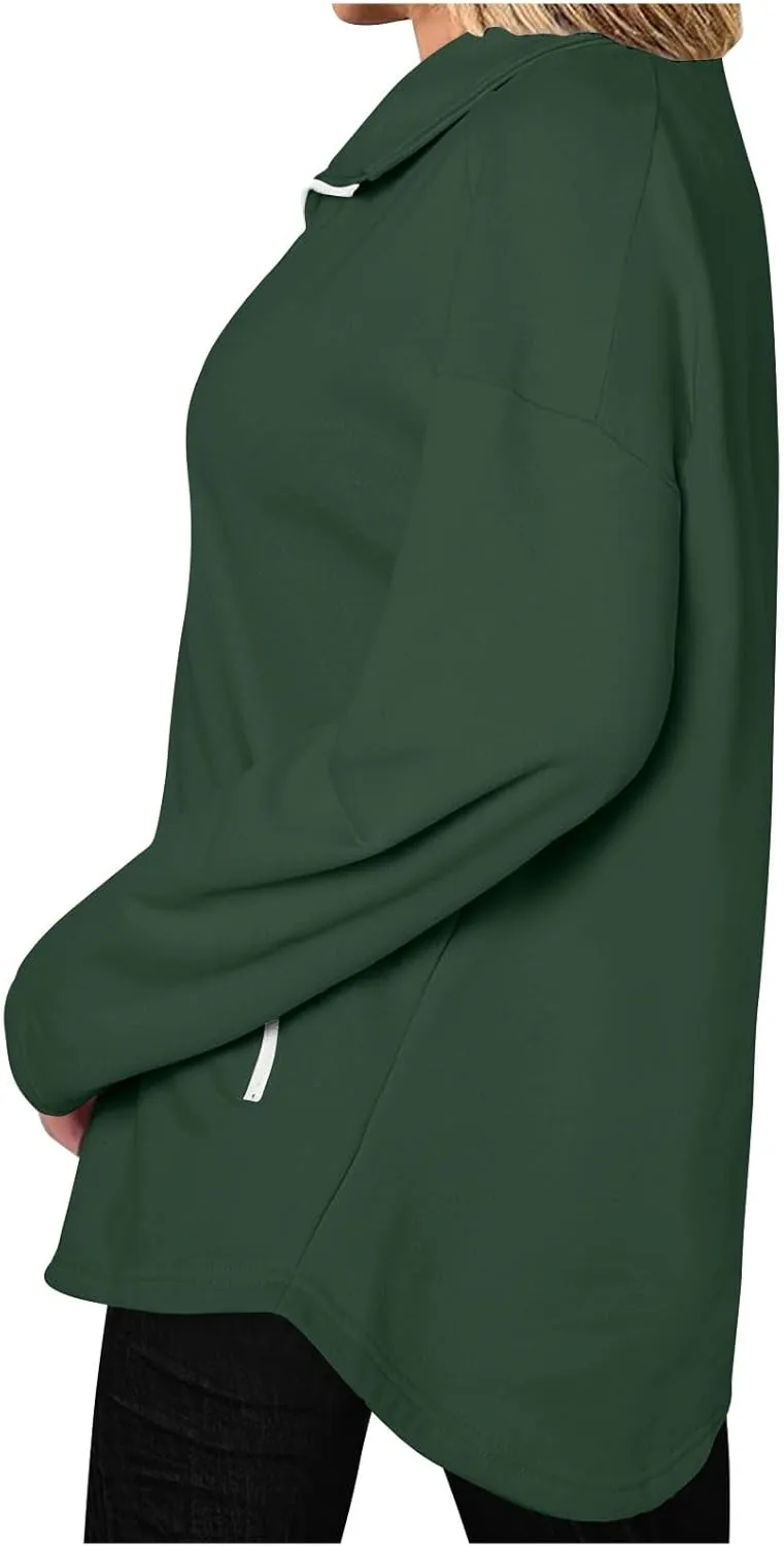 Womens Winter Sweatshirt Zip up Long Sleeve Oversized Sweatshirts with Pockets Fall Outfit Clothes 2024