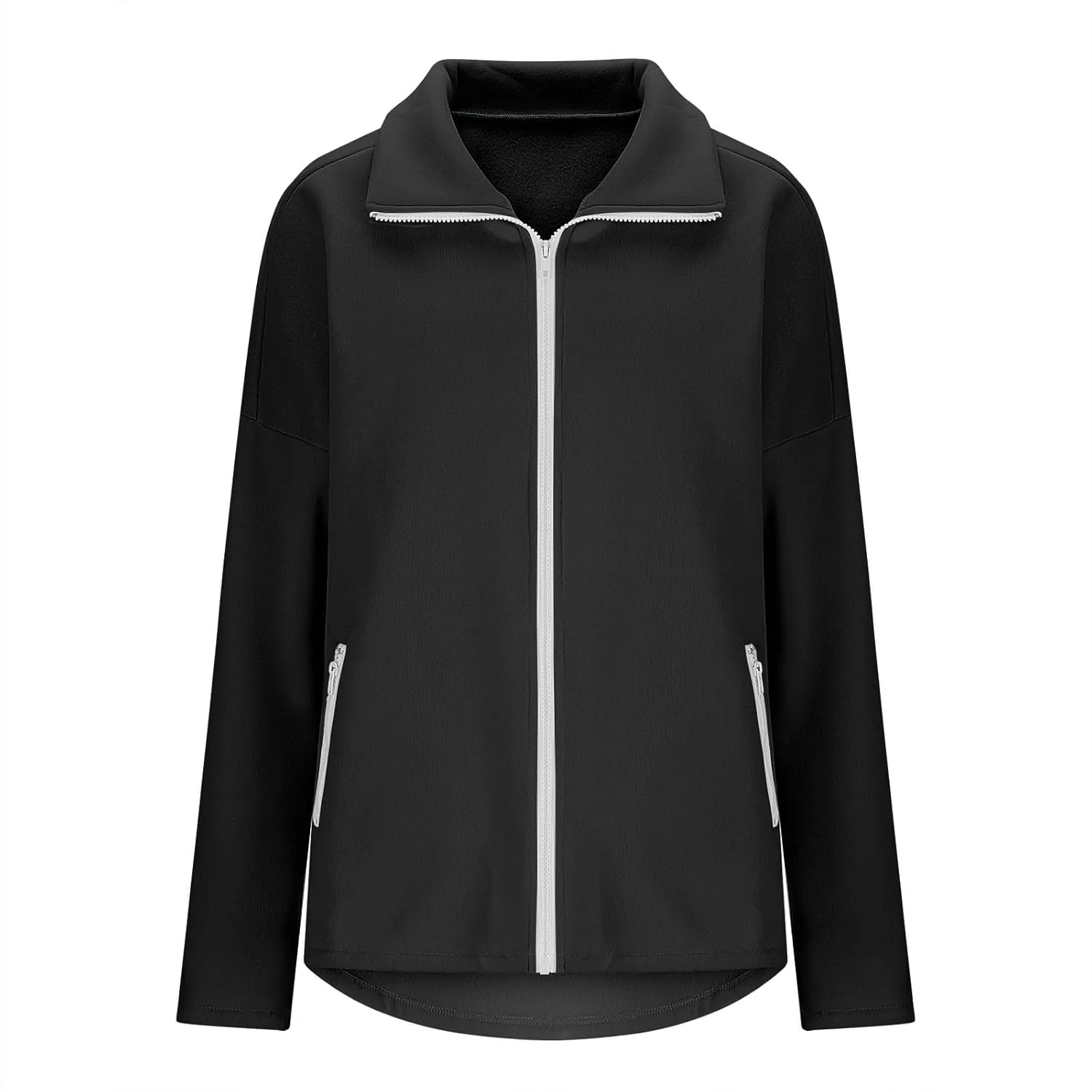 Womens Winter Sweatshirt Zip up Long Sleeve Oversized Sweatshirts with Pockets Fall Outfit Clothes 2024