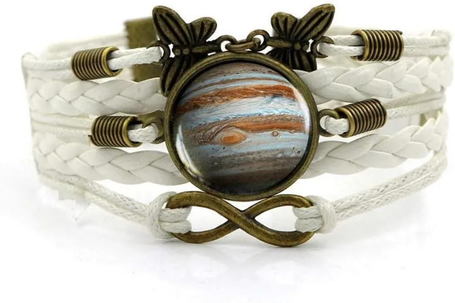 Woven Bracelet Men,White Rope Beautiful Scenery Art,Time Gemstone Bracelet Multi-Layer Hand-Woven Glass Combination Jewelry Ladies Fashion European and American Style Jewelry
