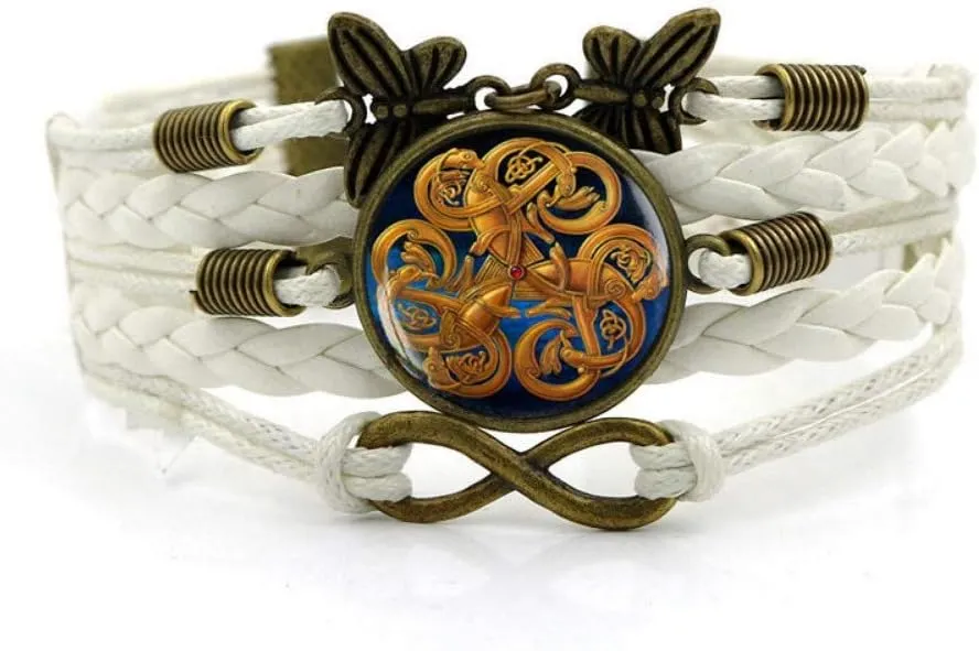 Woven Bracelet Men,White Rope en Creative Texture,Time Gemstone Bracelet Multi-Layer Hand-Woven Glass Combination Jewelry Ladies Fashion European and American Style Jewelry
