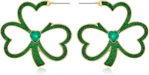 WOWORAMA St Patrick's Day Earrings for Women Green Shamrock Drop Dangle Earrings Lucky Leaf Clover Earrings Irish Holiday Earrings Jewelry