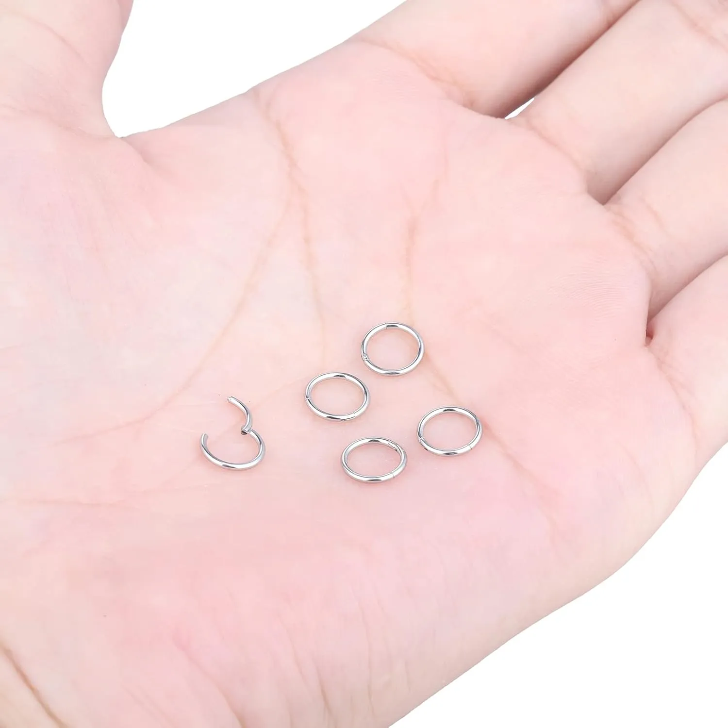 Xpircn Nose Rings 20G 18G 16G 14G Lip Septum Rings 316L Surgical Steel Tragus Daith Cartilage Earrings for Women Nose Ring Hoop Hinged Segment Ring Nose Piercing Jewelry