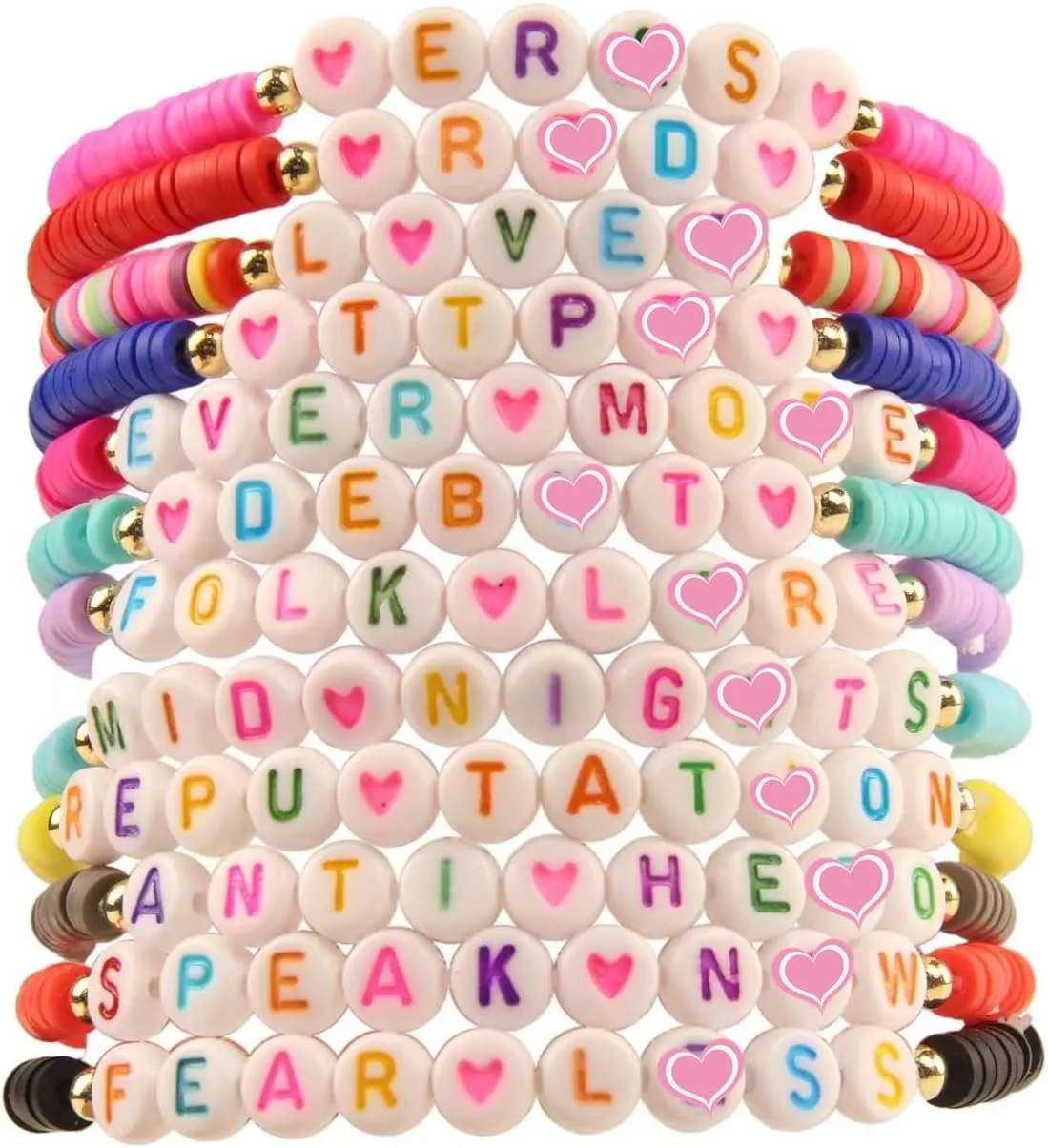 Yeshan Friendship Bracelets, Inspired Letter Album Bracelets Set, Colorful Stretchy Preppy Bracelets, Singer Music Lovers Fans Concert Merch Gifts for Women