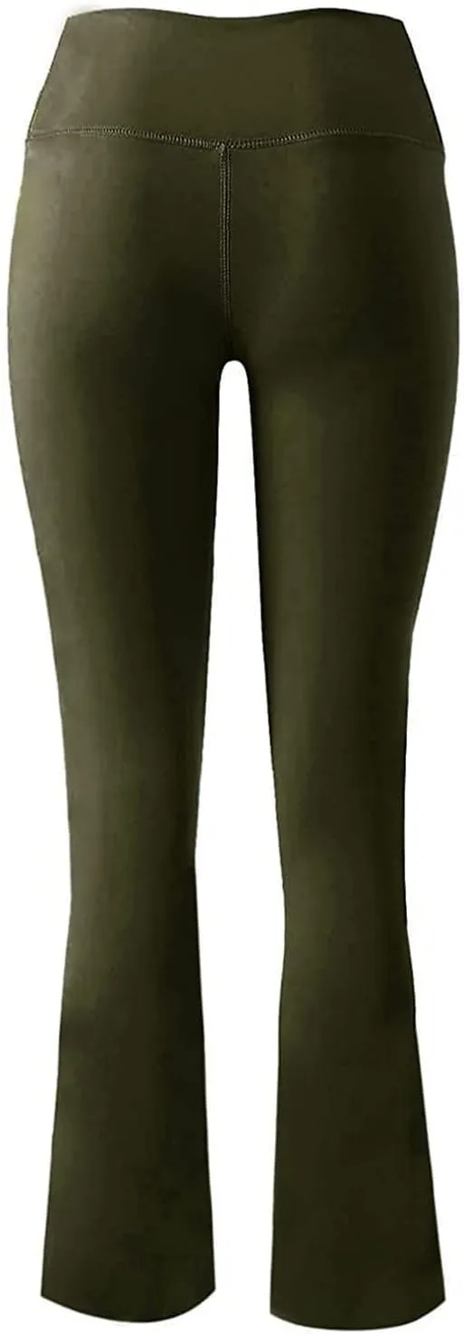Yoga Pants for Women Stretch Flare Leggings Trendy High Waist Pant Solid Color Bell Bottom Pants Running Gym Trousers
