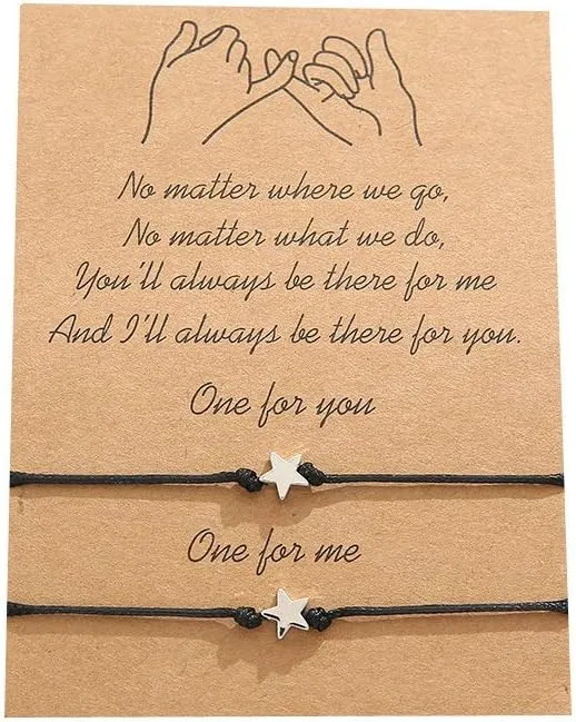 YONYou Pinky Promise Bracelets for Couples Best Friend Long Distance Relationship Matching Friendship Bracelets Adjustable Waterproof Bracelets Anklets