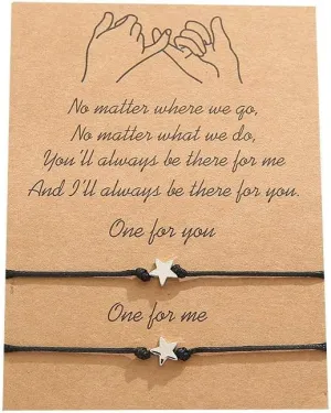YONYou Pinky Promise Bracelets for Couples Best Friend Long Distance Relationship Matching Friendship Bracelets Adjustable Waterproof Bracelets Anklets