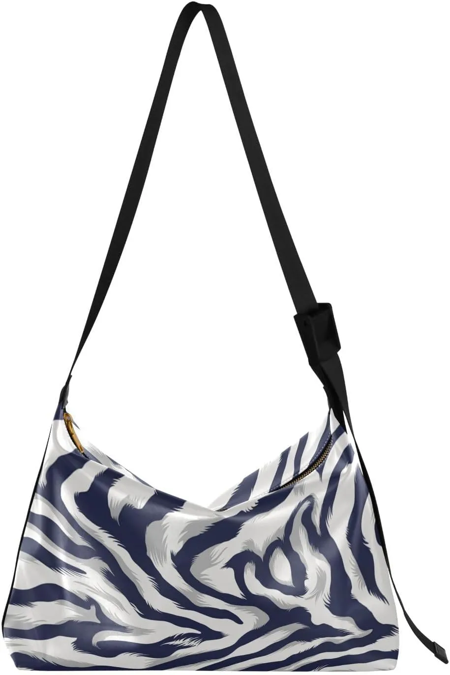 Zebra Print Hobo Crossbody Bags for Women Leather Large Shoulder Bag Cross Body Animal Skin Trendy Womens Tote Bags Handbag for Work Travel Shopping